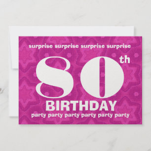 80th SURPRISE Birthday Big Bold and Geometric Invitation