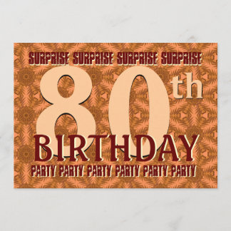 80th SURPRISE Birthday Gold Fireworks Stars Invitation