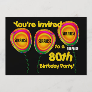 80th SURPRISE Birthday Party Invitation Template