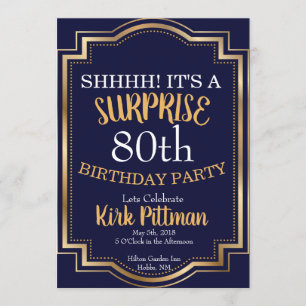 80th Surprise Party Invitation