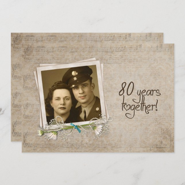 80th Wedding Anniversary Open House Invitation (Front/Back)