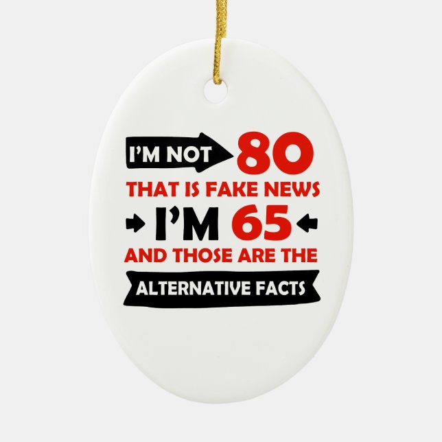 80th year old birthday gifts ceramic tree decoration (Front)