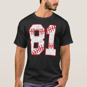 81 Birthday Baseball Theme Bday Party Celebration T-Shirt