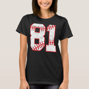 81 Birthday Baseball Theme Bday Party Celebration T-Shirt