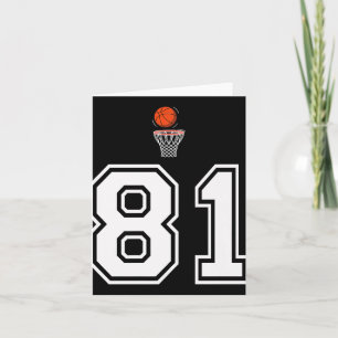 81 Number Basketball Style Vintage White Premium Card