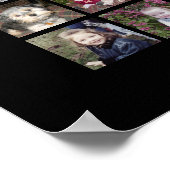 81 Square Photo Collage Grid with Text - black Poster (Corner)