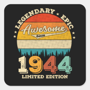 81 Year Old Bday 1944 Awesome 81st Birthday Gift Square Sticker