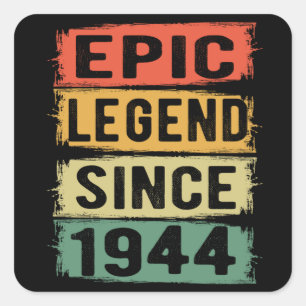81 Years Old Bday 1944 Epic Legend 81st Birthday Square Sticker