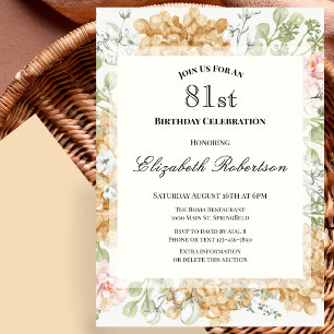 81st Birthday Invitation in Elegant Autumn Colours