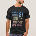81st Birthday Men Women Funny 81 Years Old T-Shirt<br><div class="desc">81st Birthday Men Women Funny 81 Years Old</div>