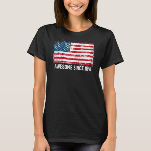 81st Birthday Vintage Usa Flag Awesome Since 1941 T-Shirt