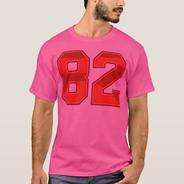 82  Red  Sport Number T-Shirt (Front)
