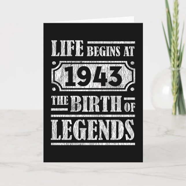 82 Year Old 1943 Birth Of Legend 82nd Birthday  Card (Front)