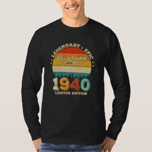 82 Year Old Awesome Since 1940 82nd Birthday Gift T-Shirt