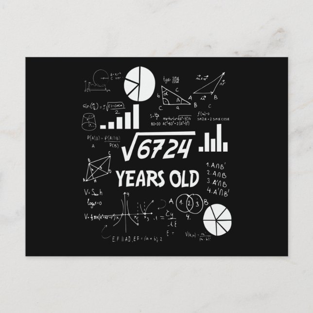 82 Year Old Bday Math Teacher 82nd Birthday Gift Postcard (Front)