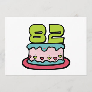 82 Year Old Birthday Cake Card