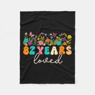 82 years loved men women 82 years old groovy 82nd8 fleece blanket