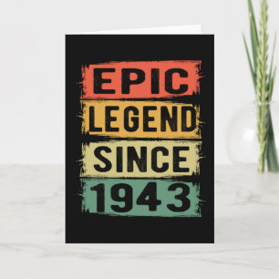 82 Years Old Bday 1943 Epic Legend 82nd Birthday Card