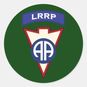 82d Airborne LRRP Recondo pocket patch Classic Round Sticker