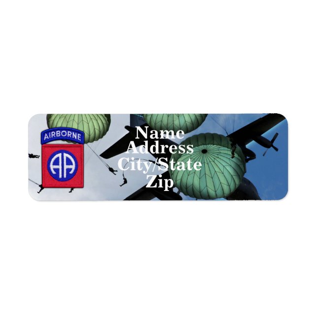 82nd ABN Airborne Division address label (Front)