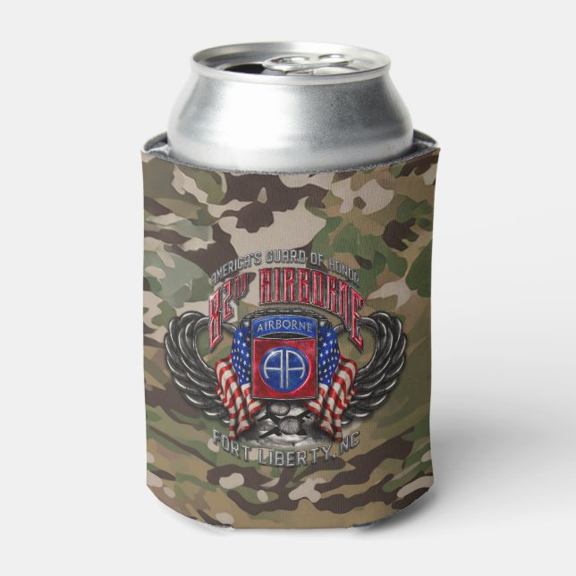 82nd Airborne Camo Can Cooler (Can Front)