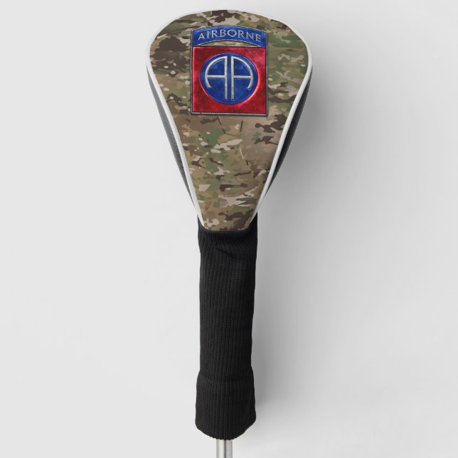 82nd Airborne Camo Golf Head Cover (Front)