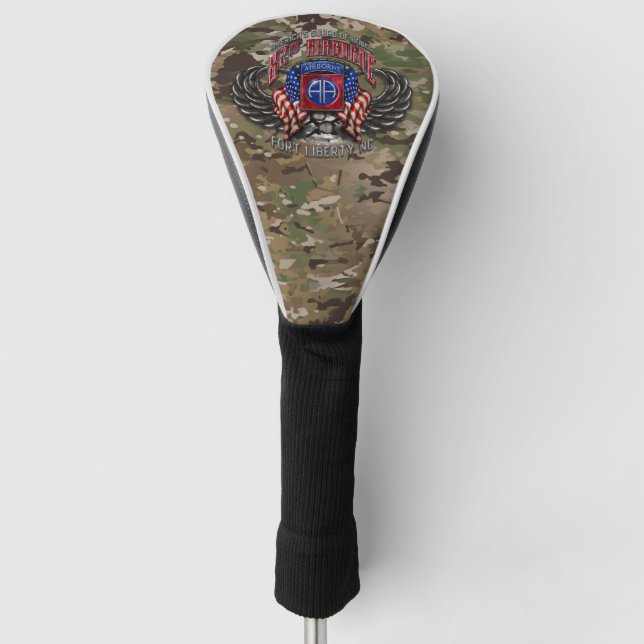 82nd Airborne Camo Golf Head Cover (Front)