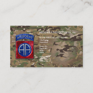 82nd Airborne Customisable OCP Camo Business Card