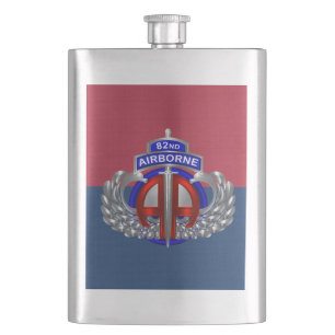 82nd Airborne Dagger Division Colours  Hip Flask