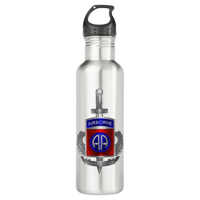 82nd Airborne Division “AFGHANISTAN VETERAN" 710 Ml Water Bottle (Front)