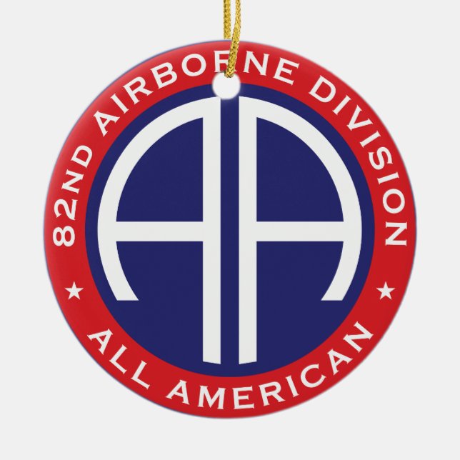 82nd Airborne Division All American Casual Patch Ceramic Tree Decoration (Front)