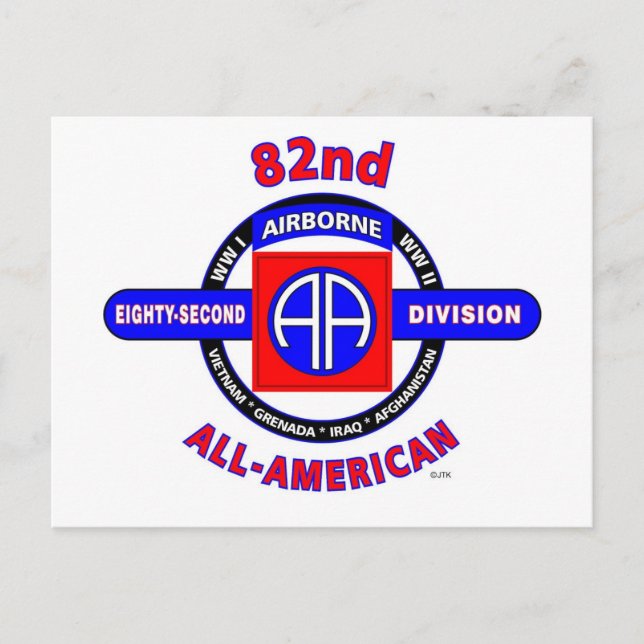 82ND AIRBORNE DIVISION "ALL AMERICAN" DIVISION POSTCARD (Front)
