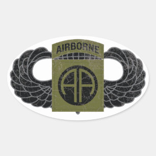 82nd Airborne Division "All American" - SUBDUED Oval Sticker