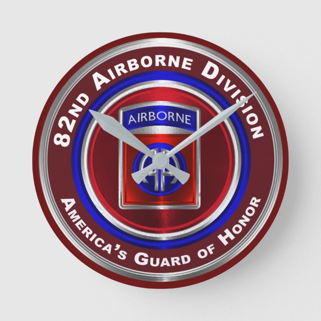 82nd Airborne Division America’s Guard of Honour Round Clock (Front)