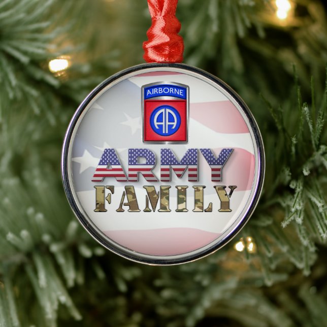 82nd Airborne Division Army Family Metal Tree Decoration (Tree)