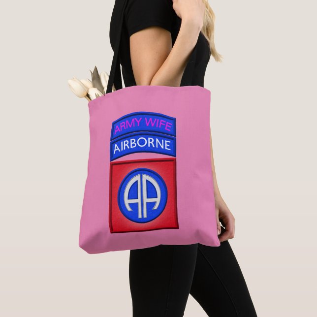 82nd Airborne Division Army Wife Tote Bag (Close Up)