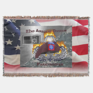 82nd Airborne Division Awesome Paratrooper! Throw Blanket