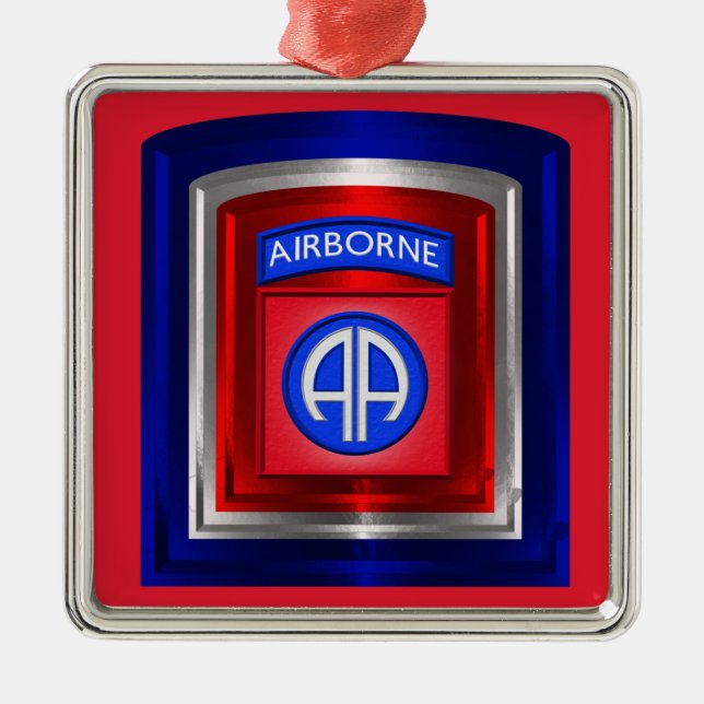 82nd Airborne Division Christmas Metal Tree Decoration (Front)