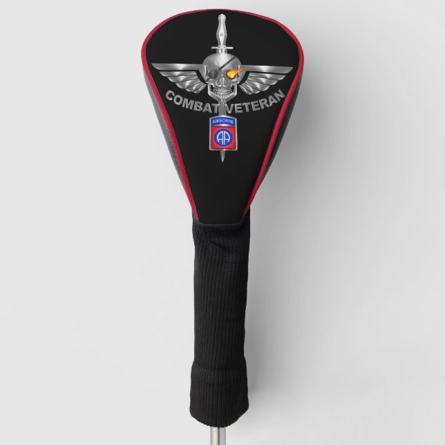 82nd Airborne Division “Combat Veteran” Golf Head Cover (Front)
