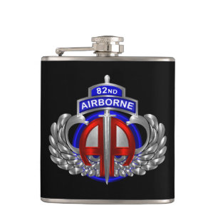 82nd Airborne Division “Dagger” Black Hip Flask