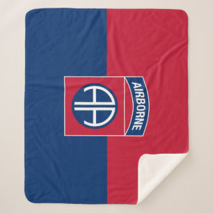 82nd Airborne Division Flag Military Veteran Sherpa Blanket