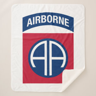 82nd Airborne Division Insignia Military Veteran Sherpa Blanket