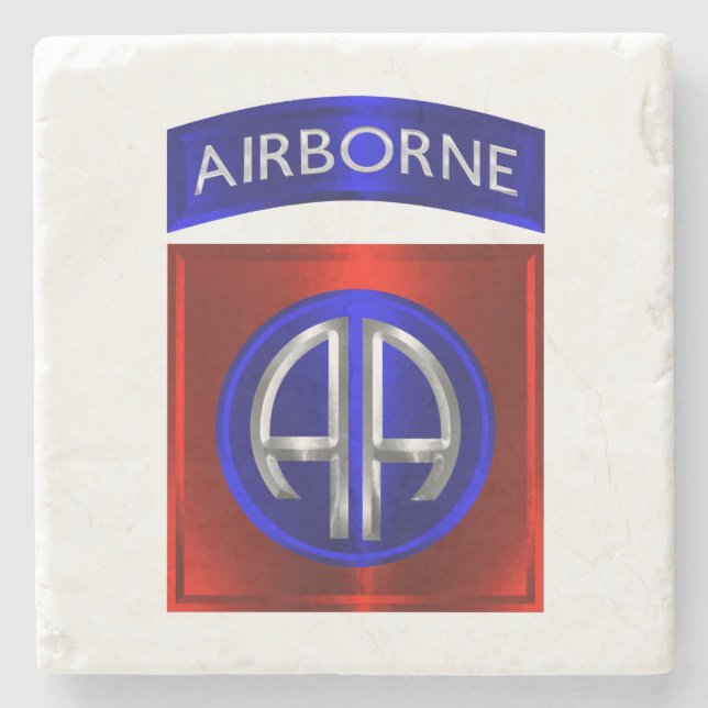 82nd Airborne Division Metallic Colour Design Stone Coaster (Front)