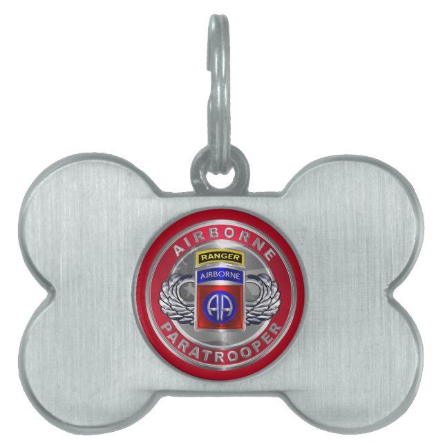 82nd Airborne Division Paratrooper Pet ID Tag (Front)