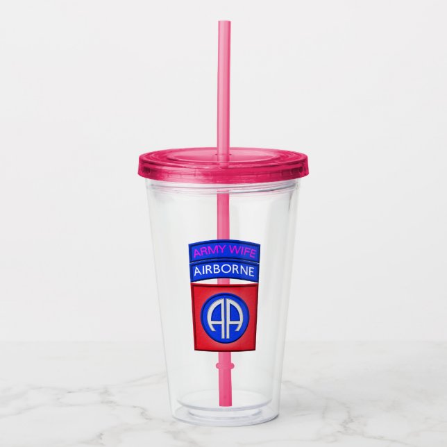 82nd Airborne Division “Paratrooper Wife” Acrylic Tumbler (Front)