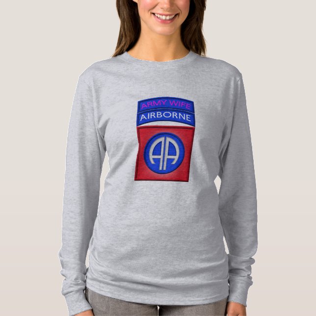82nd Airborne Division “Paratrooper Wife” T-Shirt (Front)