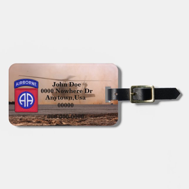 82nd airborne division patch luggage tag (Front Horizontal)
