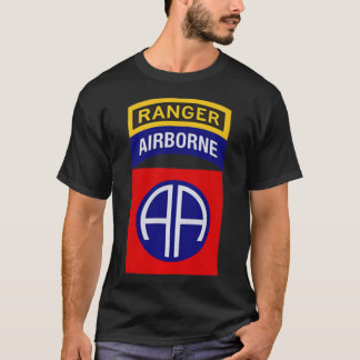 82nd Airborne Division Patch with Ranger Tab - Par T-Shirt