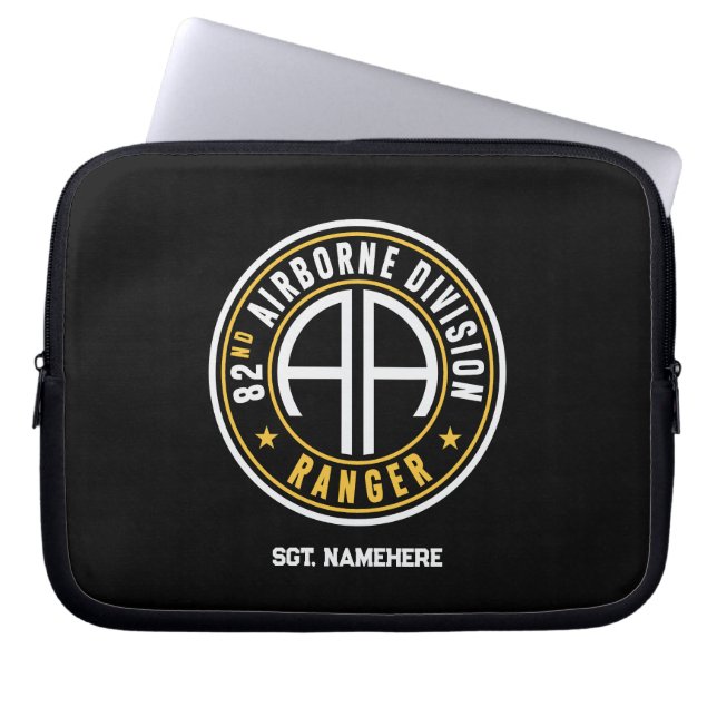 82nd Airborne Division "Ranger" Status Custom Laptop Sleeve (Front)