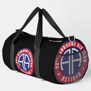82nd Airborne Division "Retired" Custom Black Duffle Bag